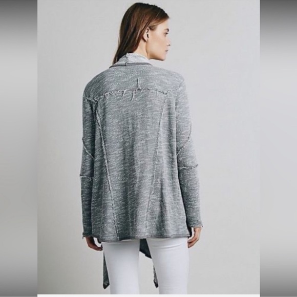 Free People In The Loop Asymmetrical Open Faced Zipper Sleeve Cardigan - Picture 3 of 14